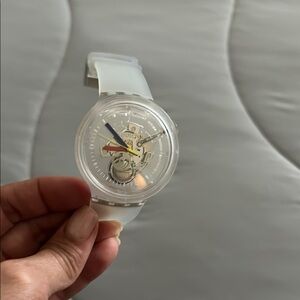 Swatch Gray and White Smartwatch with Modern Design